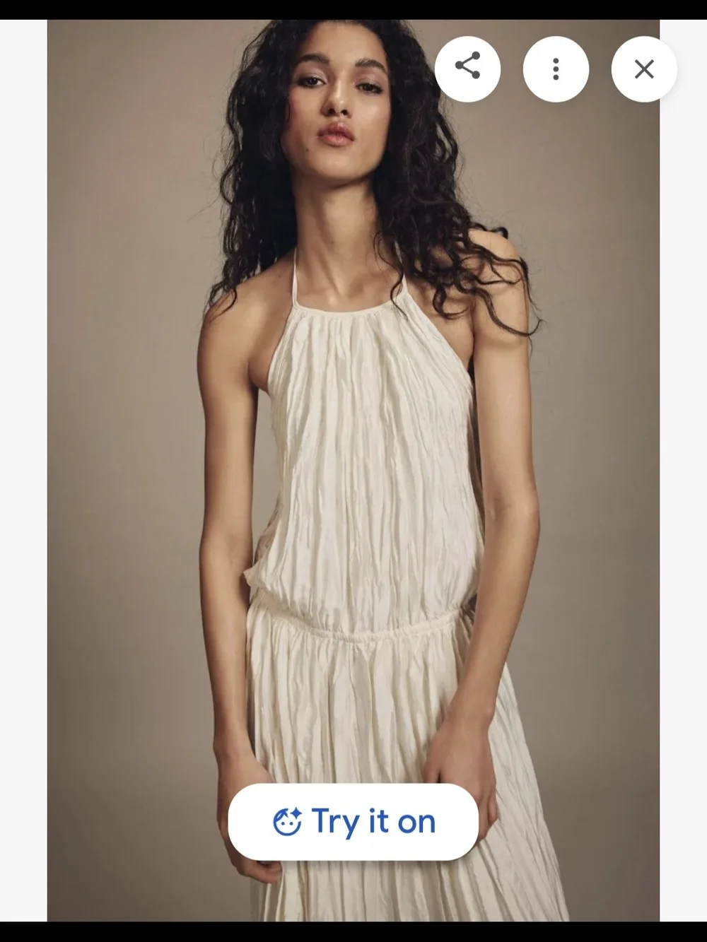 Zara Pleated Halter Dress S $100 - Picture 7 of 12